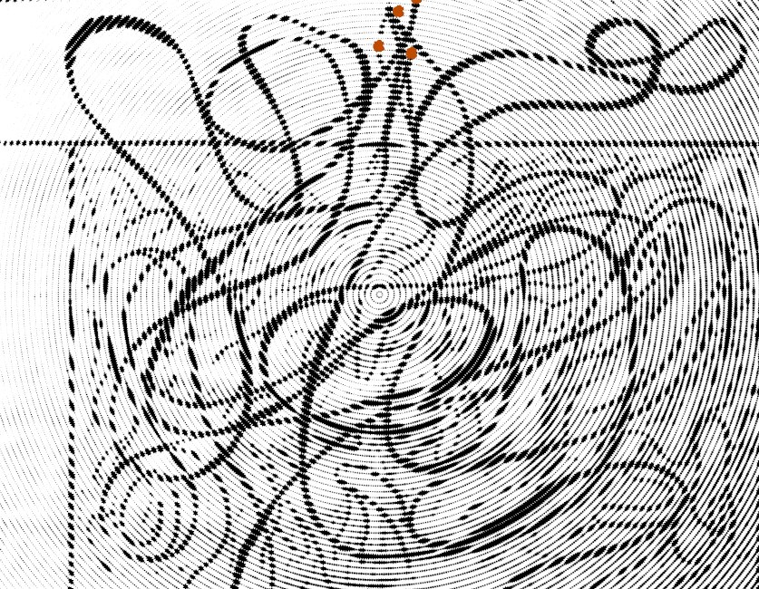 animated gif showing pulses of light traveling down 4 paths in a network.