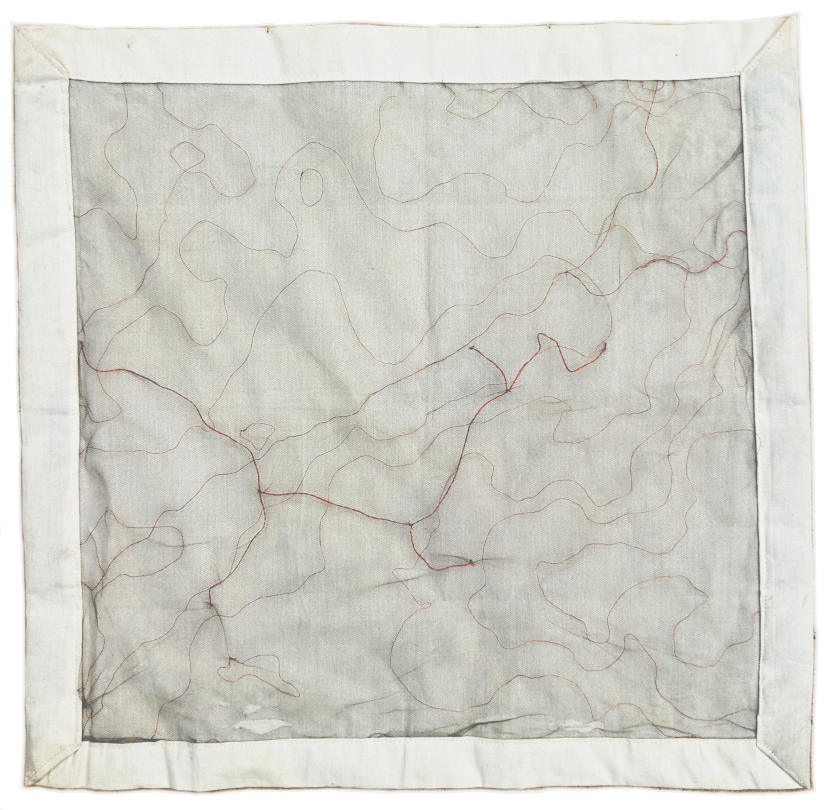 embroidered copper and white map of Kpalimé