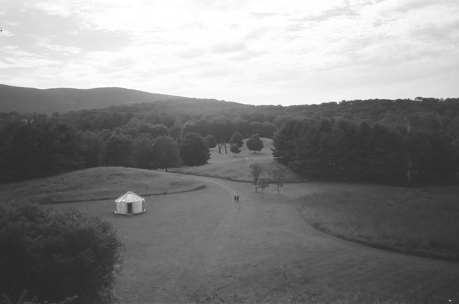 grounds at Storm King, bw