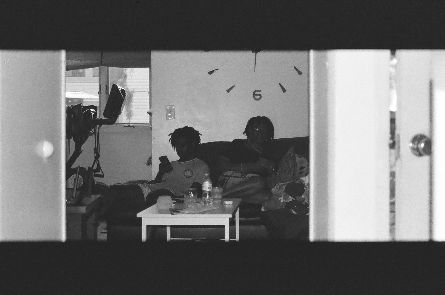 ethan and his mother, bw