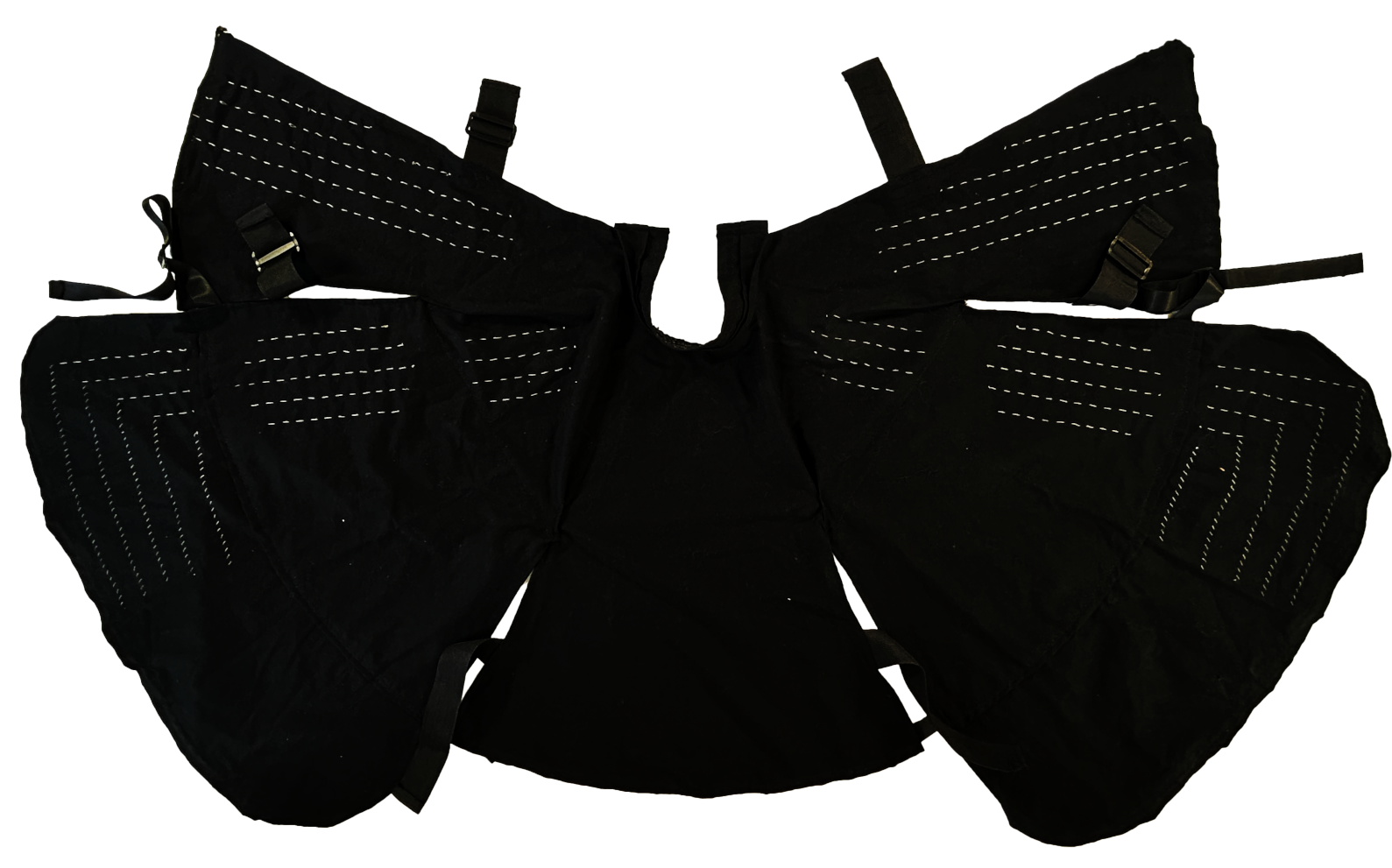 top view of jacket laid flat, showing all sensor tracks